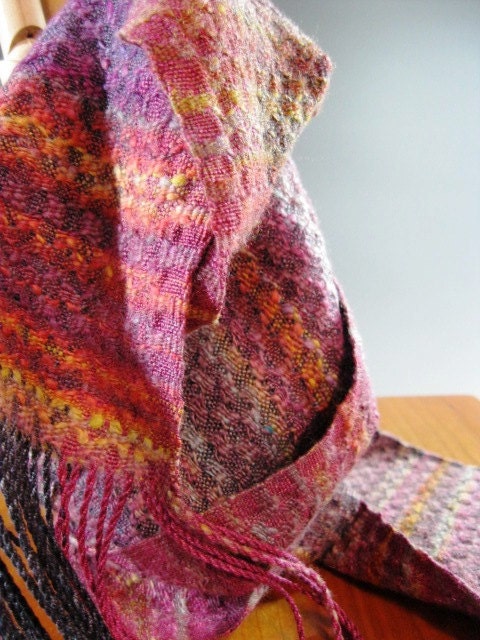 Handwoven Silk and Wool Scarf: Rock Cycle