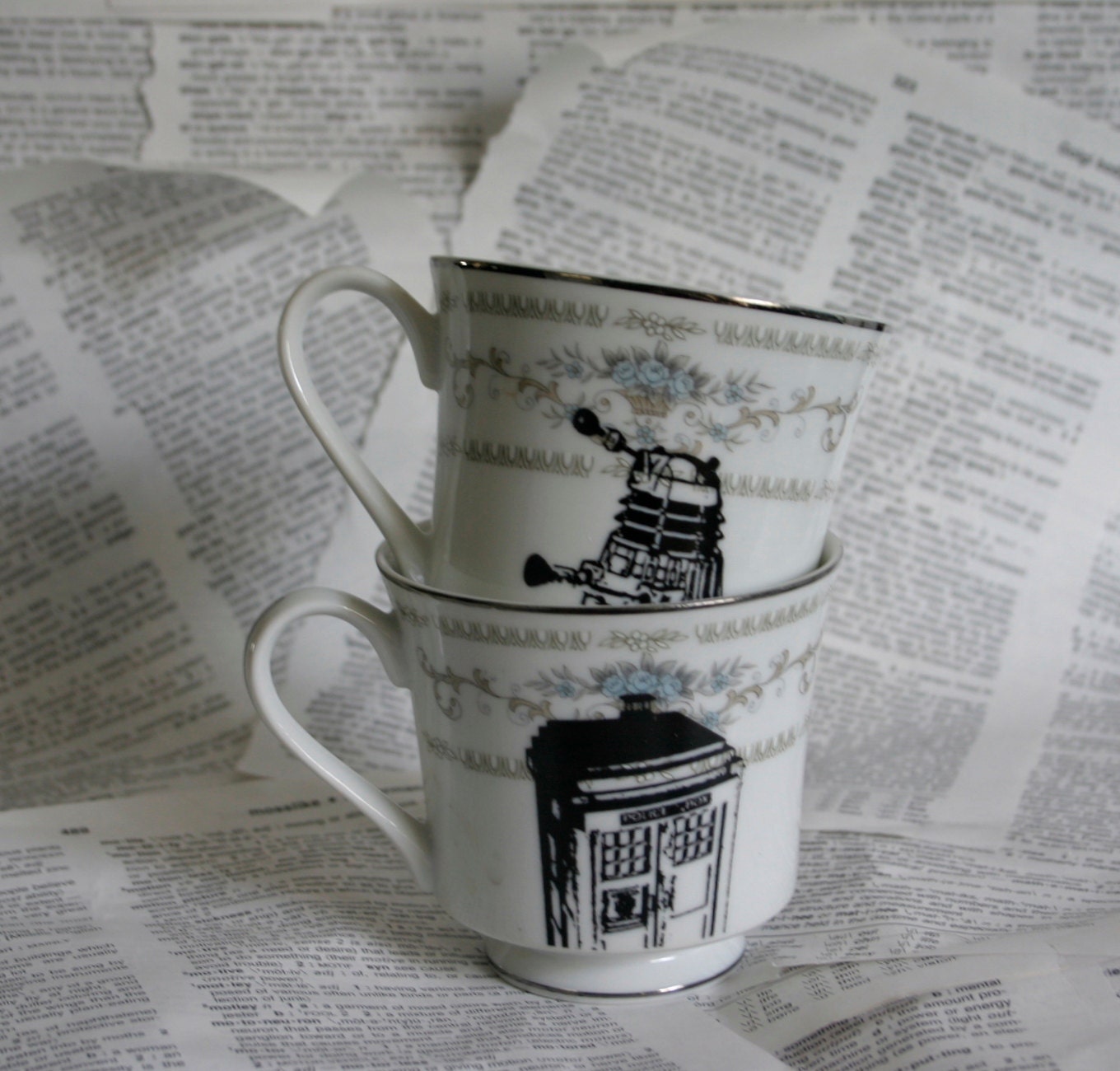 Diane Tardis and Dalek Teacup set