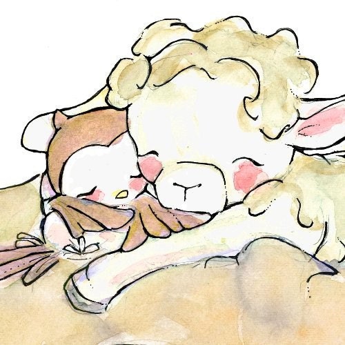 Nursery Art -- Lullaby Babies 8X10 -- Art Print