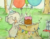 Children's Art Print 5x7 Happy Party To Us