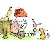 Story Girl (E) -- 4x6 Archival Print -- Children's Art