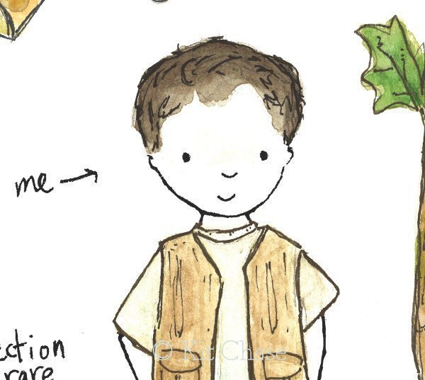 Children's Art - Adventure Boy (B) 11x14 - Archival Art Print