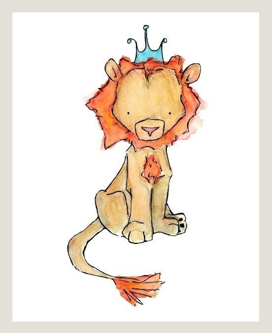 Royal Lion  8x10 Children Art Print