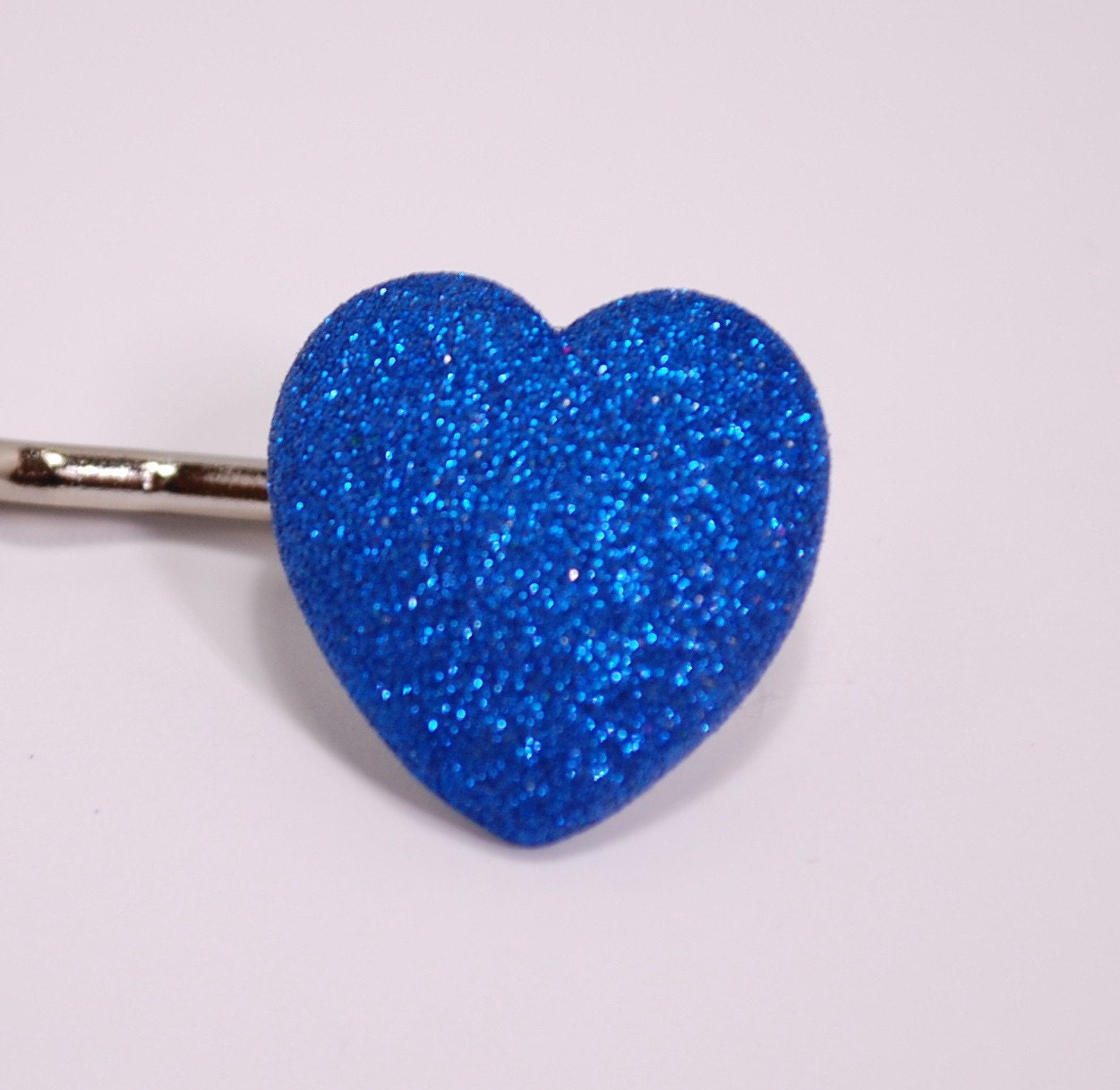 Hair Bobby Pins, Royal Blue Hearts, Set of 2