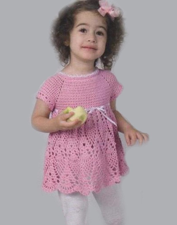 Pattern only. Laces crochet girls dress - Eva. Size: 2T-3T