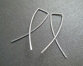 Sterling Silver Earrings - Short - Simple Modern Minimal Earrings