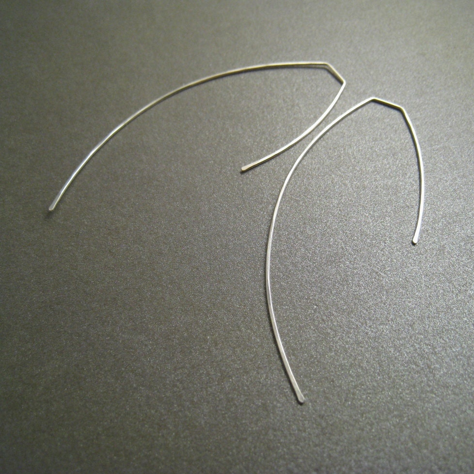 Sterling Silver Earrings - Arcs - Simple Modern Minimal Earrings