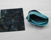 Lined LARGE FlipFlap Sack--Blue Batik Sandwich bag