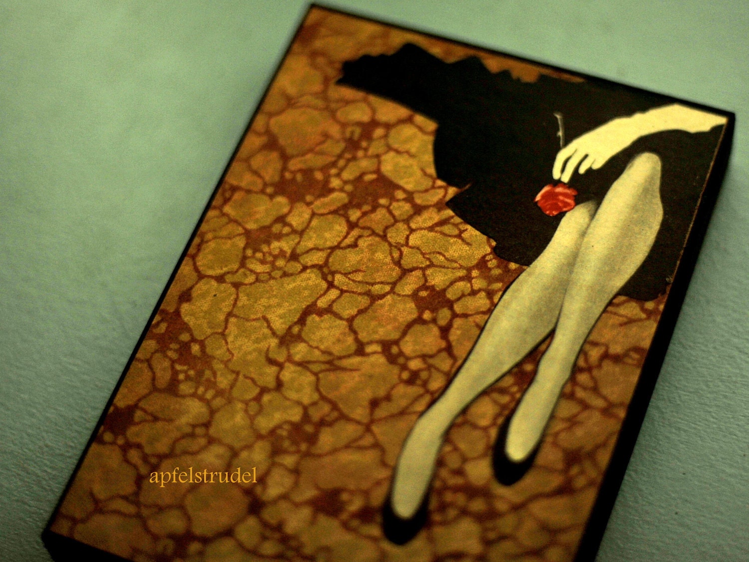 ARTWORK. Rose. Recycled Wood Block / Wood Panel Art