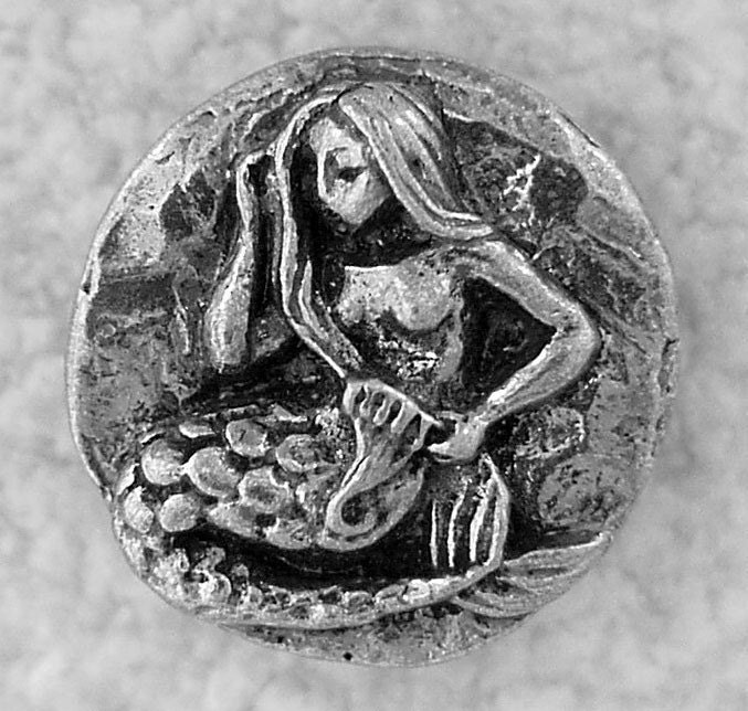 Green Girl Studios Large Mermaid Pewter Button