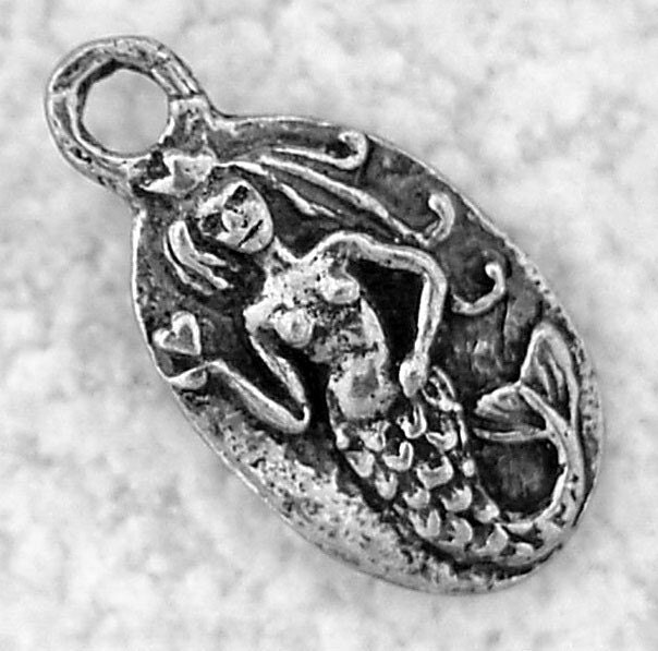 Green Girl Studios Love Bravely Mermaid Pewter Charm