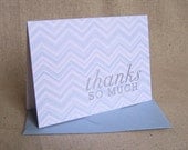 Blue Chevron Thank You Notes - Set of 6
