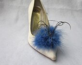French Blue Feathered Shoe Clips  More Colors Available