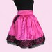Gothic Lolita Two Layers Hot Pink And Black French Lace Two Front Pockets