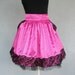 Gothic Lolita Two Layers Hot Pink And Black French Lace Two Front Pockets