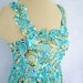 One Of A Kind Turquoise Floral Chiffon Party  Spring Summer Dress Easter
