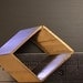 6 pieces of vintage old stock cut raw brass tube outline charm in rhombus  3d square geometric shape