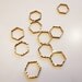 back in stock 12 pieces of vintage raw brass tube charm in hexagon shape 10x10x1mm with hand cut on the side shiny
