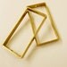 4 pieces of vintage thick slice raw brass tube outline charm in rectangular 50x25x5mm with 2 holes