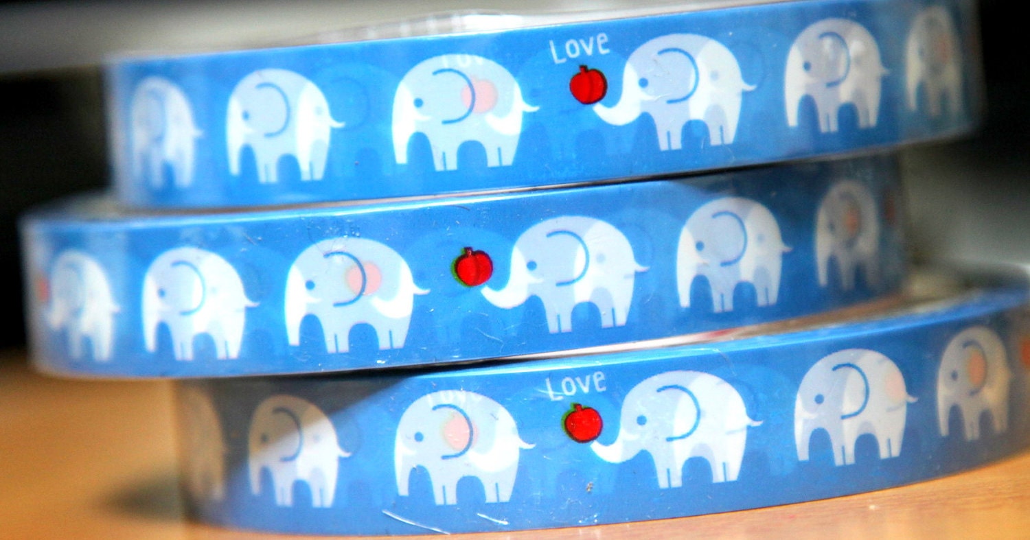 Deco Tape Elephant and apple 1 pc
