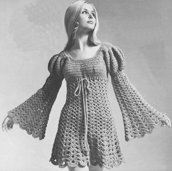 Vintage 1960s Juliet Dress Hippie Ren Faire Crochet Pattern PDF 6903
