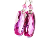 Earrings, Pink Topaz and Sterling Silver - AnnynsTreasures