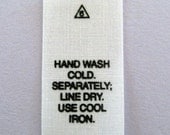 Hand Wash Cold Printed Garment Care Tags (Package of 1,000) Number 6T
