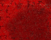 One (1) Yard - Fairy Frost Glitz Holly Berry Red Glitter Fabric by Michael Miller CM376