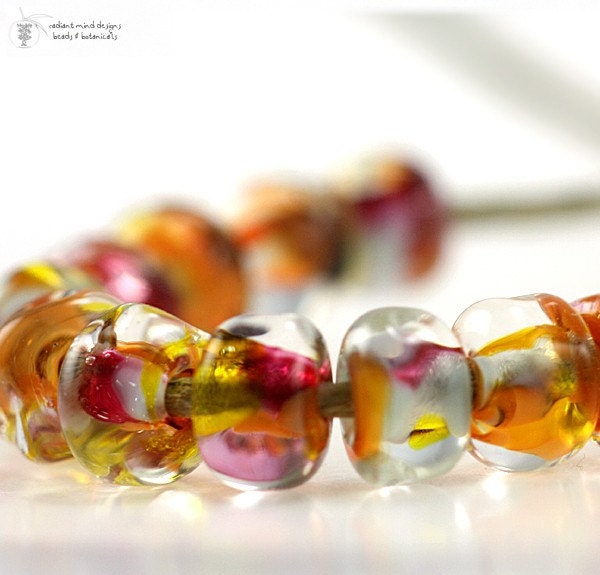 Glass lampwork beads It's a Beautiful Day Organic seeds handmade for artisan jewelry designs (12)
