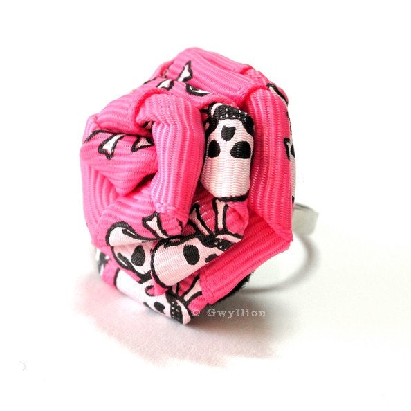 LIMITED - Gothic Pink Skull Rose Ring