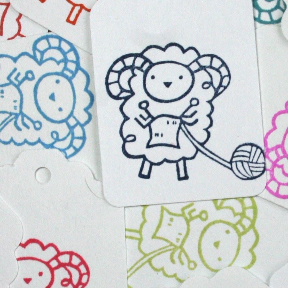 Knitting Sheep Tag - perfect for knitted/crocheted items - Gifts for Knitters - Gifts for Crocheters