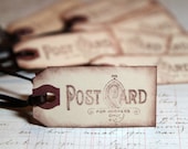 Gift/Favor Tags - Vintage Post Card stamp