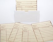 Library Book Cards and Envelopes - Ivory