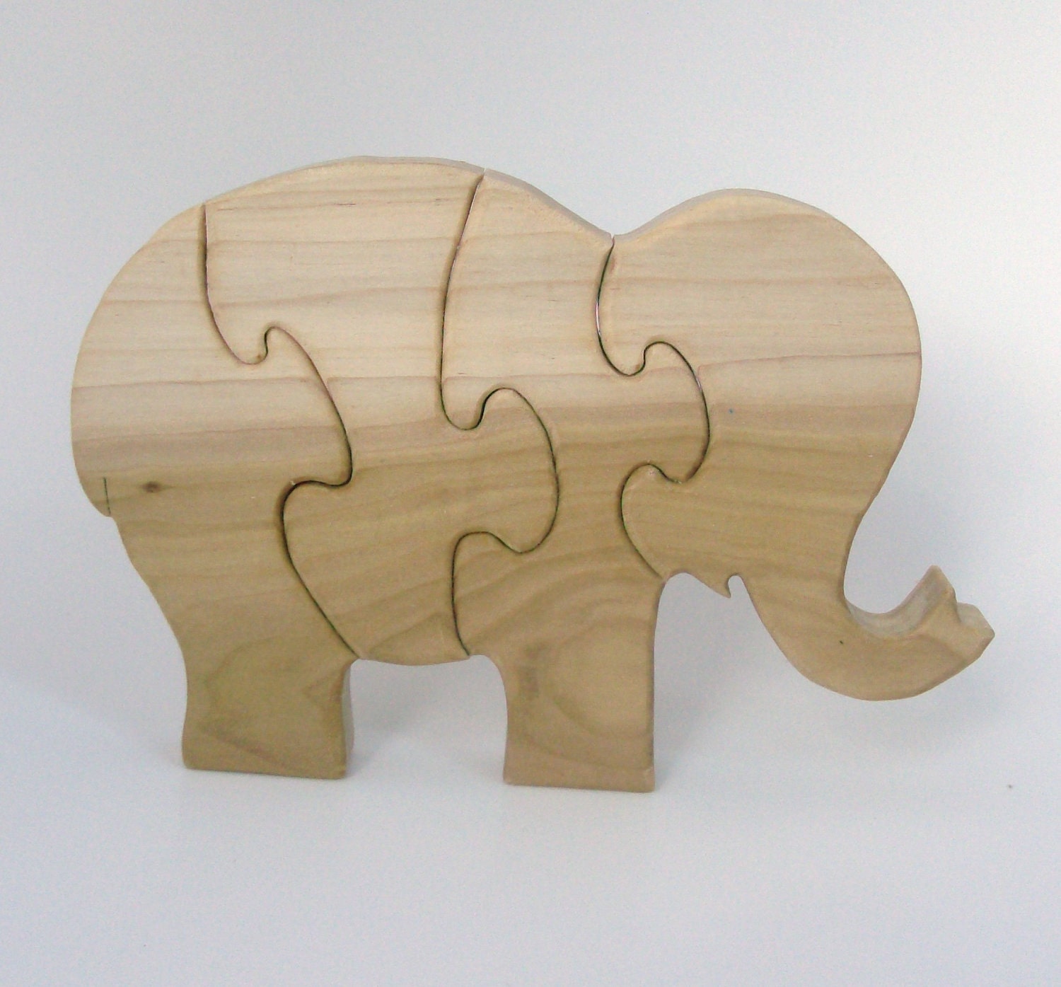 wooden elephant animal puzzle for children