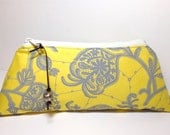 Makeup Bag Large in Yellow and Grey