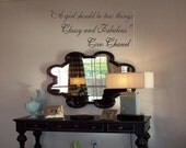 Wall Decal Quote Coco Chanel Quote-A girl should be two things- Classy and Fabulous