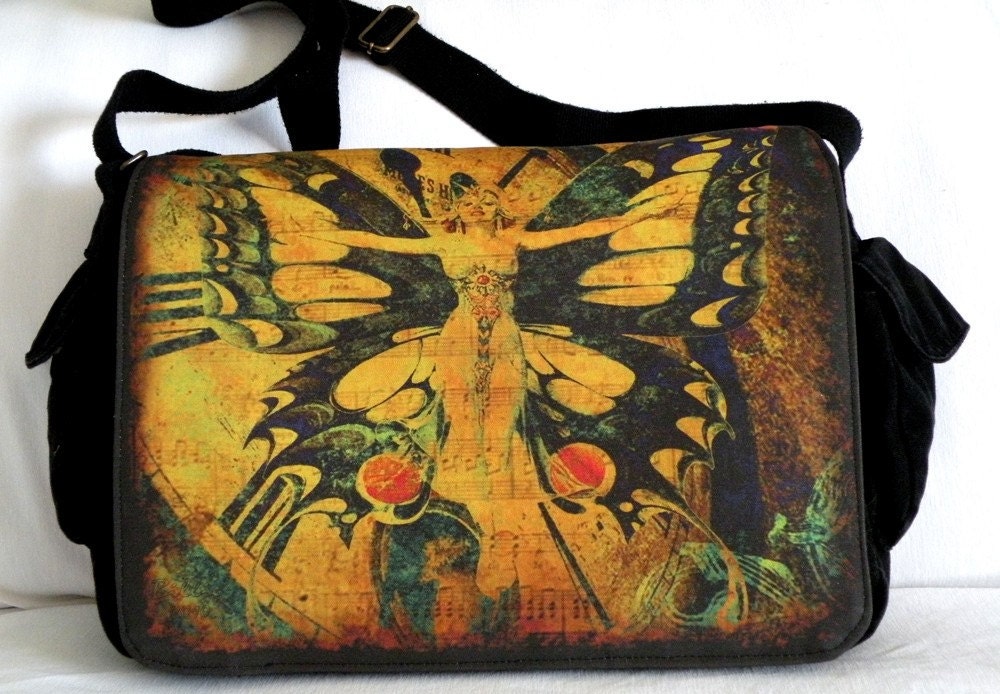 Laptop Bag - A Moment in Time - Fiber Art - Messenger Bag - Fits 13" To 17" Laptop - Original Design