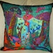 Decorative Pillow Cover - "Madame Butterfly" - Fiber Art - Hand Made - Fits 18x18 Insert - original design