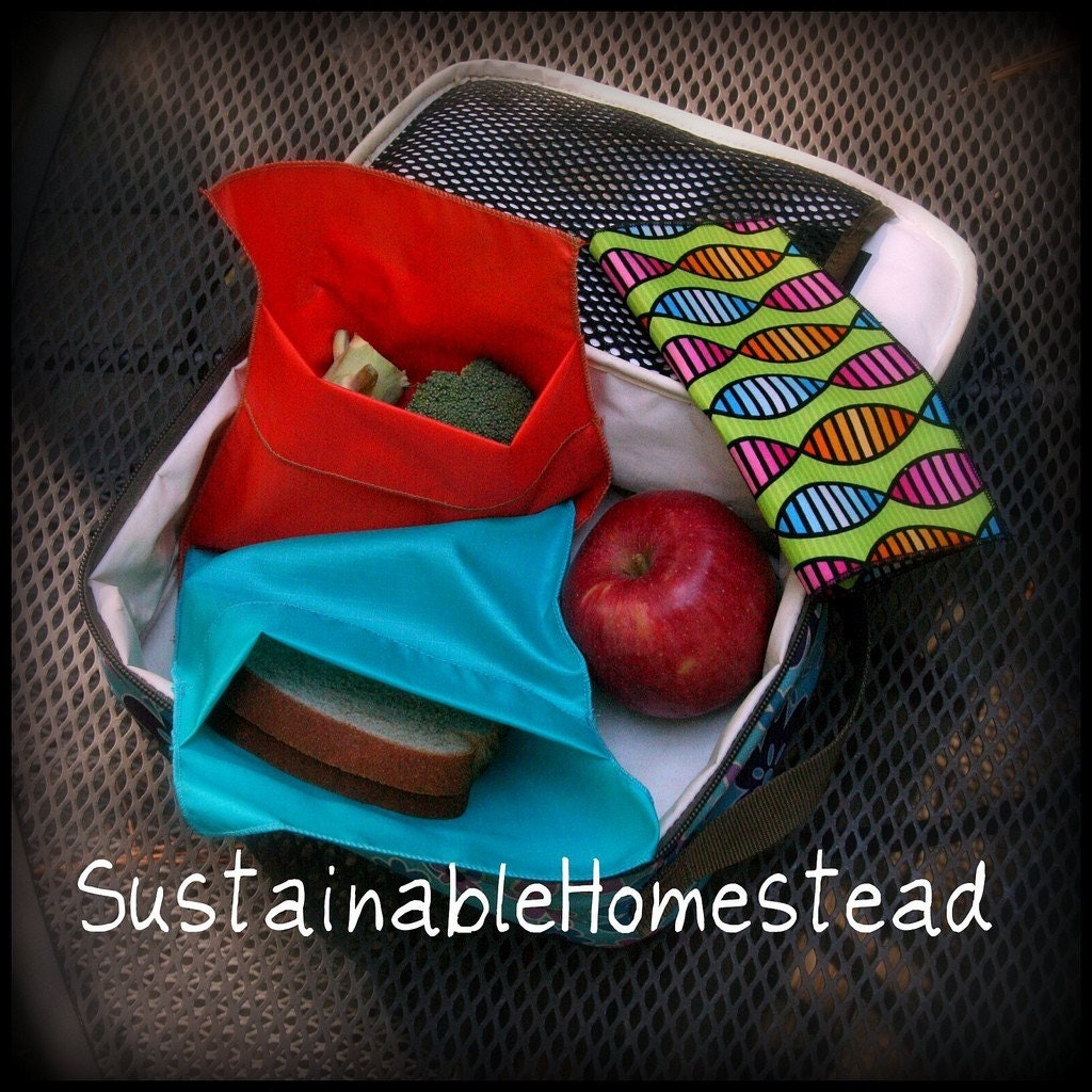 REUSABLE SANDWICH BAGGIE - set of 4 - no velcro