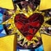 Large Mosaic Cross with Multicolored Sacred Heart