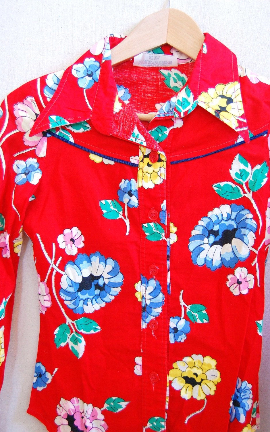 Vintage XS French Dressing Co. Shirt Country red floral