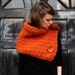 chunky cowl button wrap / the selawik / pumpkin