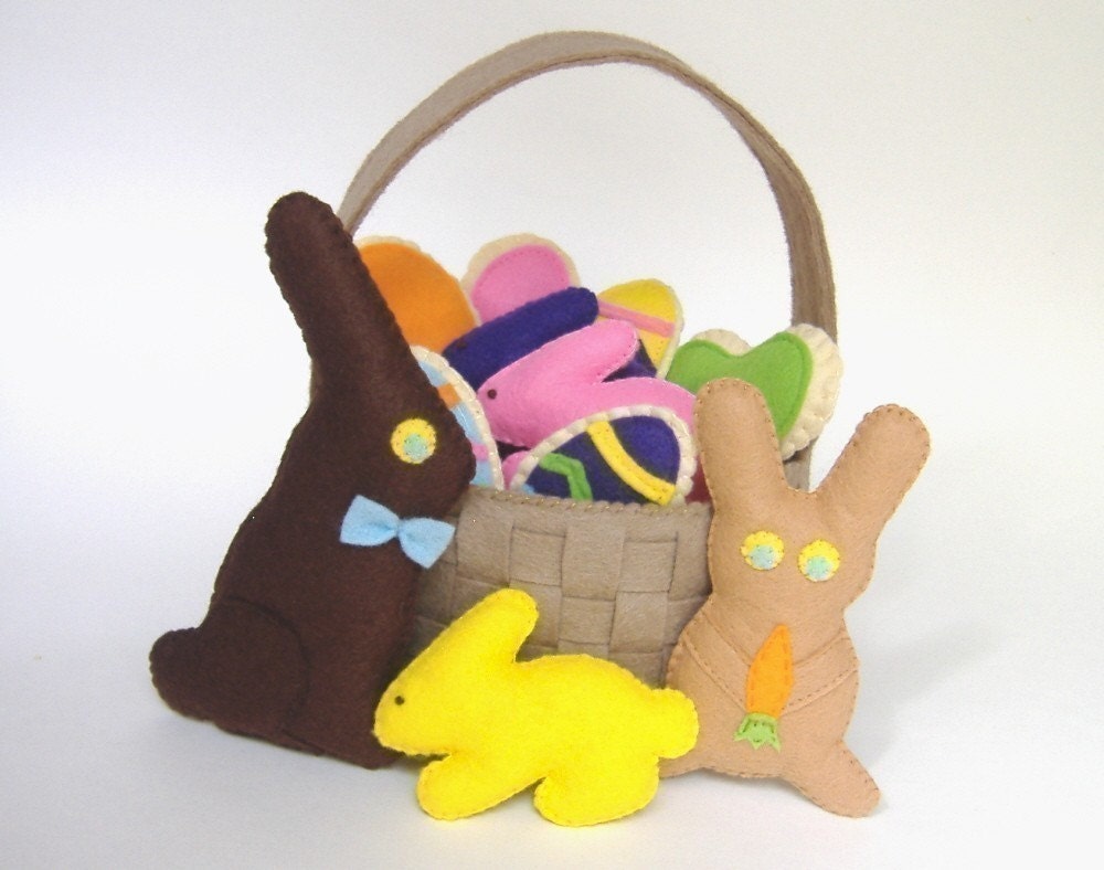 Felt Food Easter Basket - PDF DIY Pattern