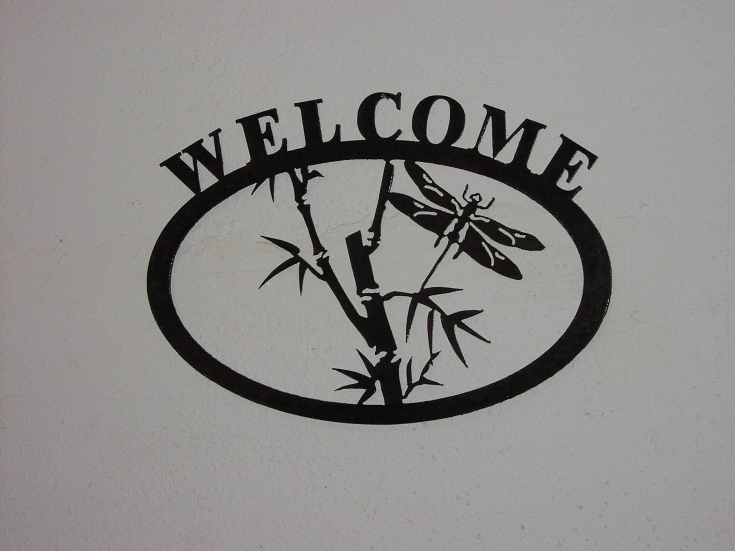 Dragonfly Welcome sign  - Metal art