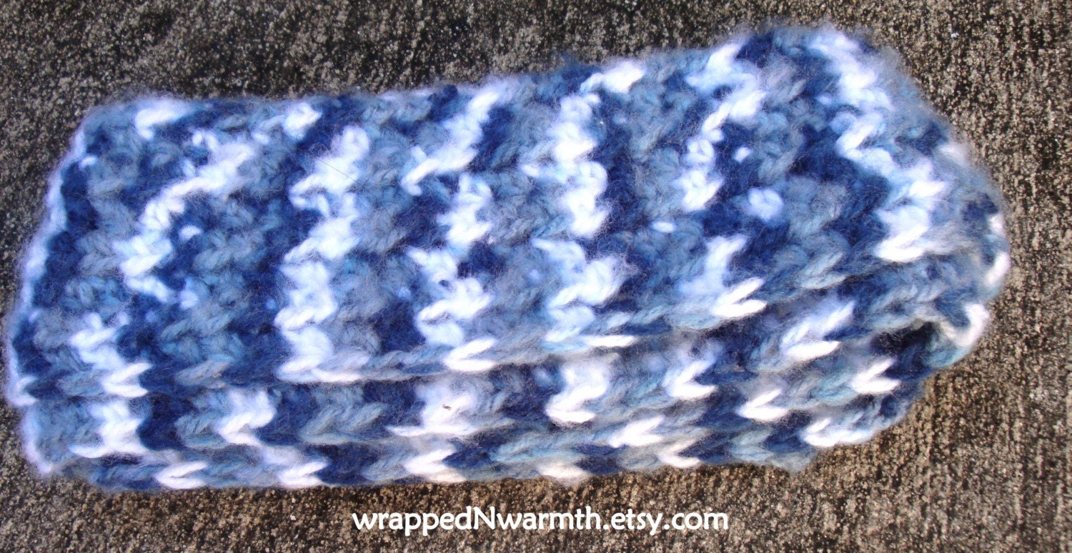 CLEARANCE Crocheted True Blue Long Scarf