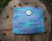 CLEARANCE  Crocheted True Blue Pouch