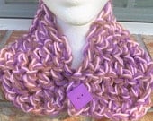 Finger Crocheted Purple Neck Warmer