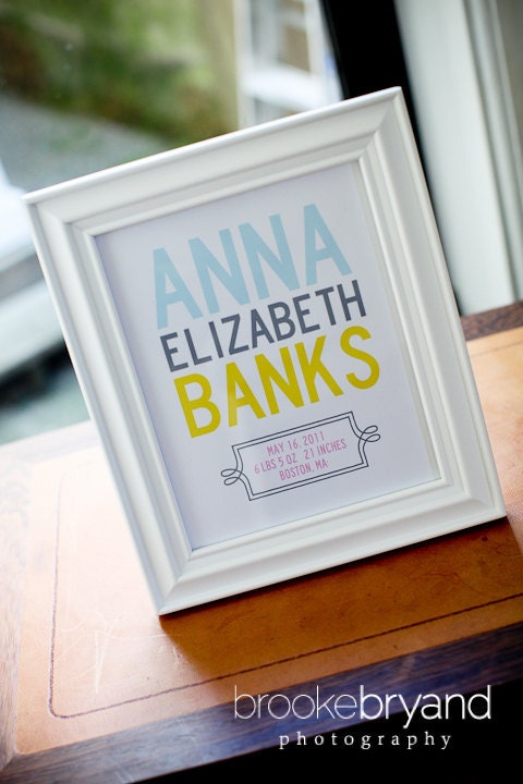 Bold and Modern Typography Birth Announcement Poster