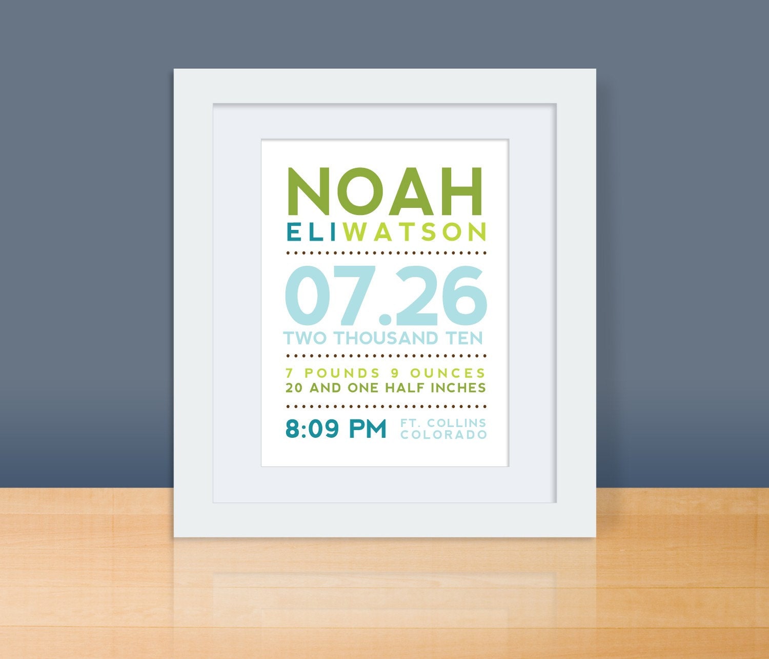 Modern Typography Birth Print