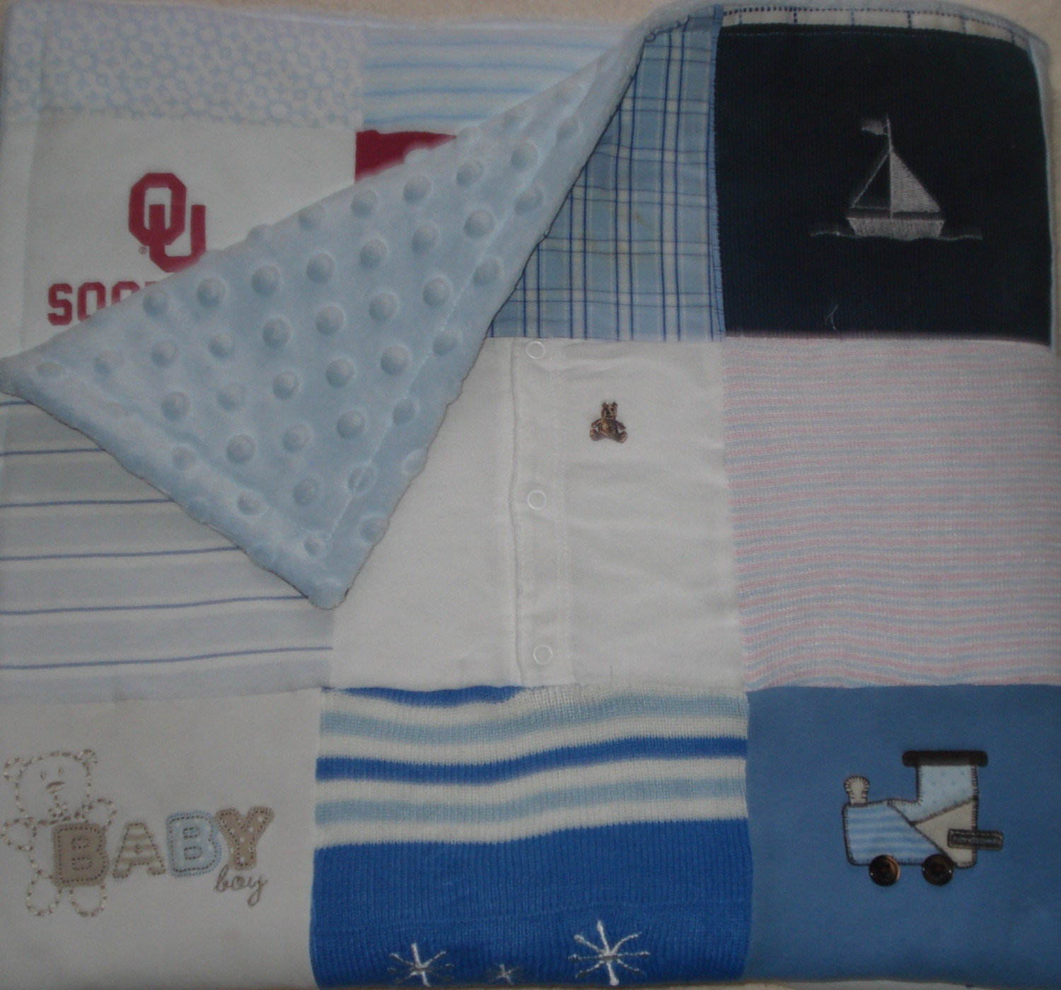 Custom Baby Memory Blanket made from your Little Love's clothing - small throw size